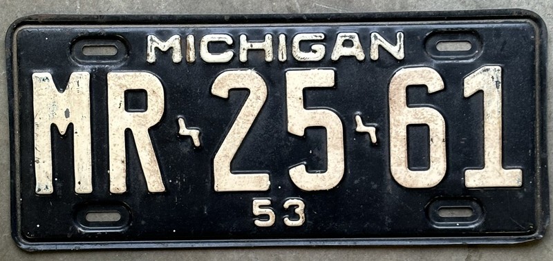 1953 Michigan License Plate