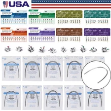 Dental Orthodontic Brackets Mini Roth MBT 022 018 Hook345/Round Arch Wire Nature