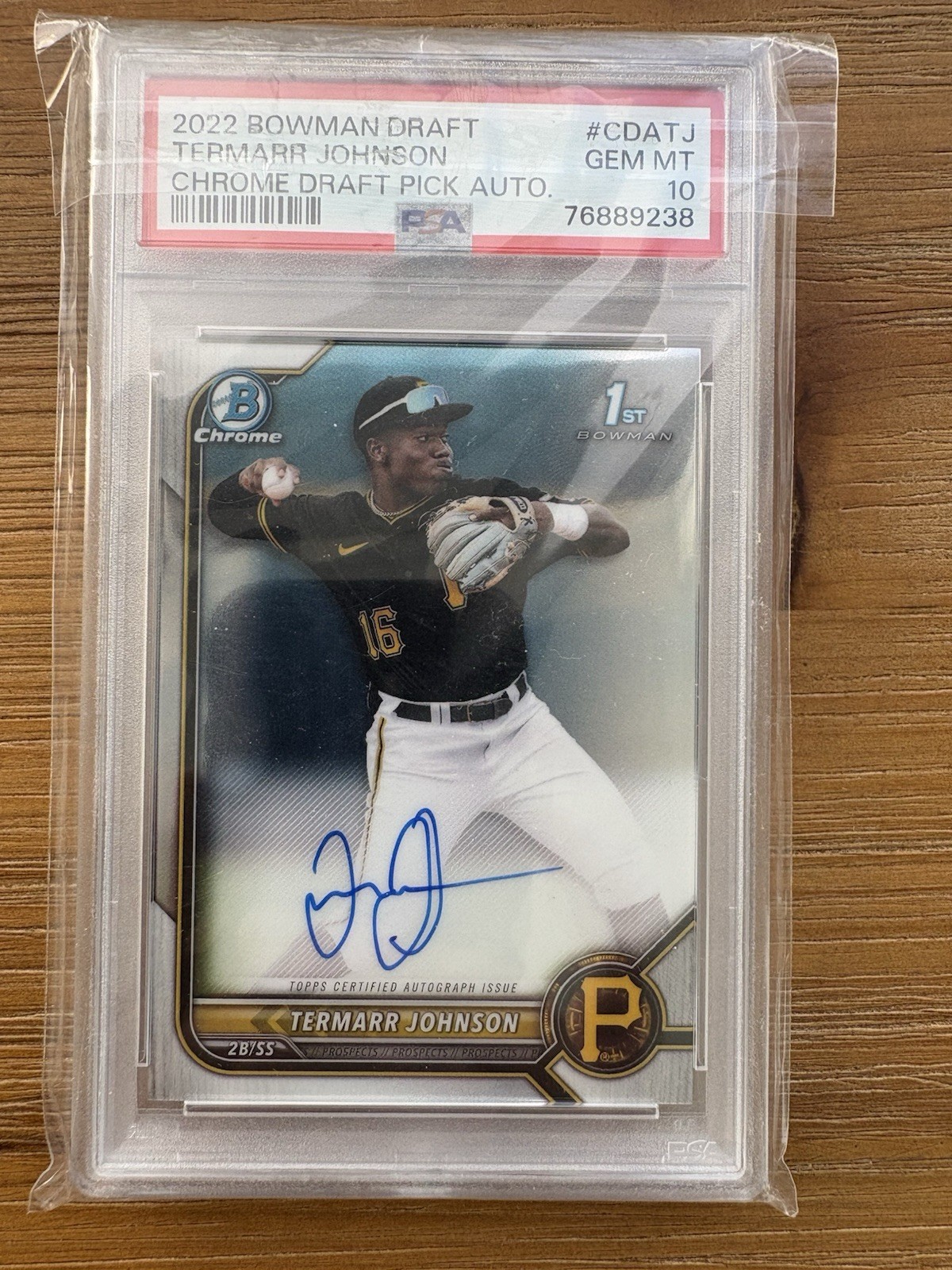Termarr Johnson 2022 Bowman Draft #CDA-TJ 1st Bowman Chrome Draft Auto PSA 10