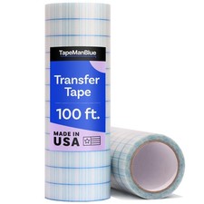 TapeManBlue Clear Transfer Tape for Vinyl, 12" x 100' Roll with Grid, Premium Vi