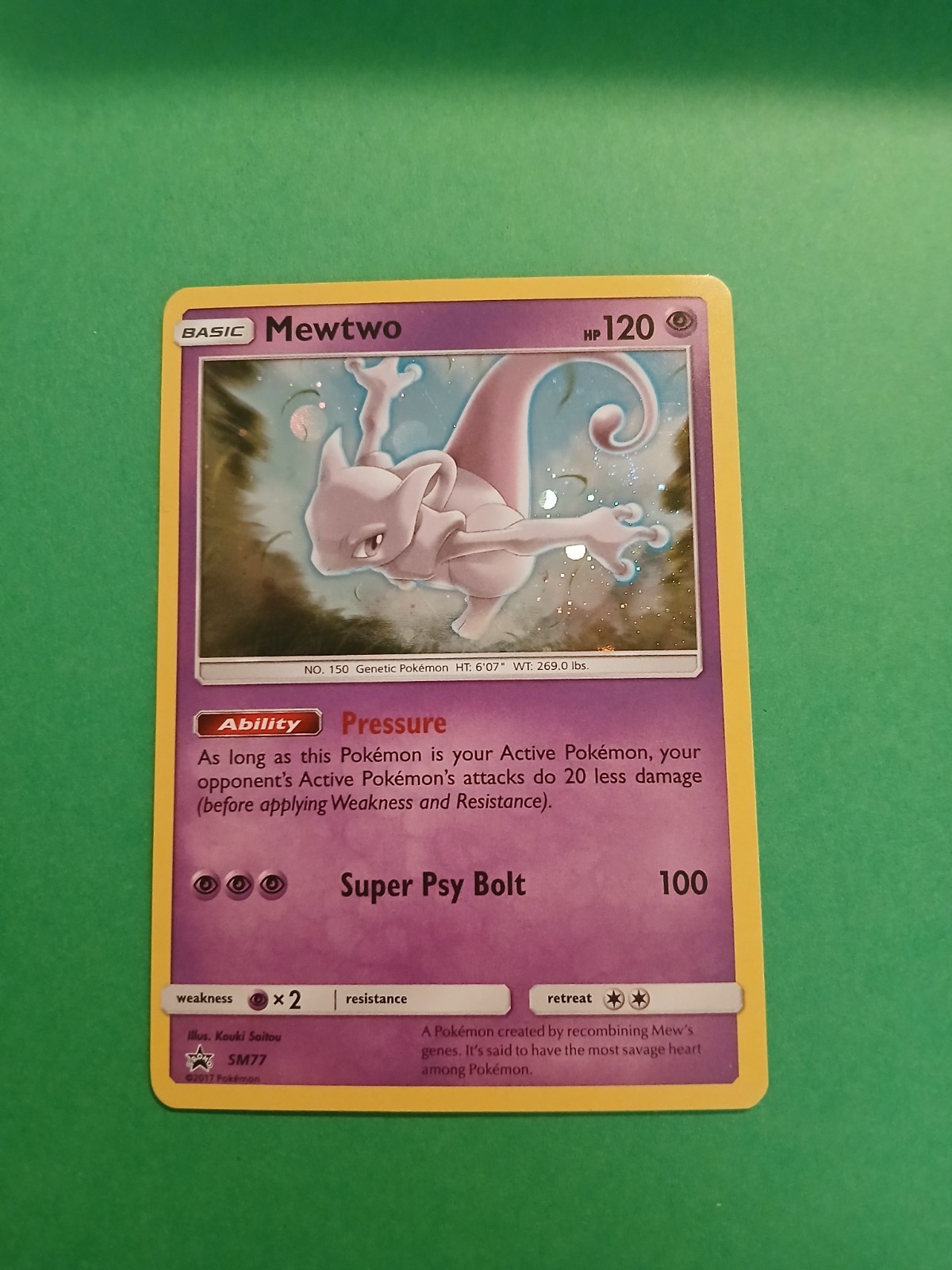 Pokémon Mewtwo TCG SM77 Cosmic Holo Black Star Promo Card NM Condition