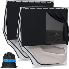 Car Window Shades with 8 Strong Magnets-26.8"x19.7" Dual Layer Black 