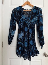 Raga Burnout Velvet Floral Semi Sheer Dress S Whimsygoth Boho Indie Renaissance