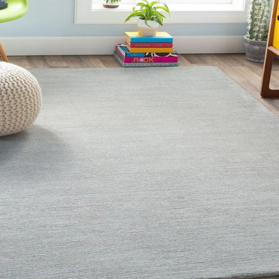 #ad #ad Hand Loomed Mystique Gray Wool Rug Hand Woven Homemade Carpet $469.31