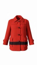 VINTAGE Hudson  s Bay Company Wool Point Blanket Coat RED Toggle Closure England