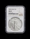 2004 $1 American Silver Eagle NGC MS69 Brown Label