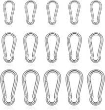 15 PCS Stainless Steel Carabiners Spring Snap Hooks Heavy Duty Keychain Clip NEW