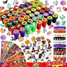 Halloween Party Favors Value Bundle 48 Stampers 192 Tattoos 12 Slap Bracelets US