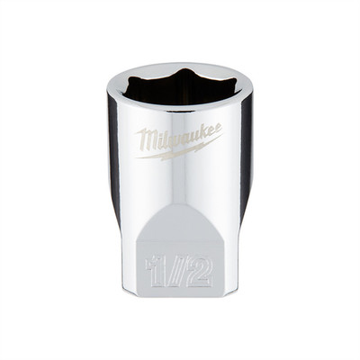 Milwaukee Tool 1/4'' Drive1/2'' SAE 6-Point Deep Socket with FOUR FLAT Sides, Vana