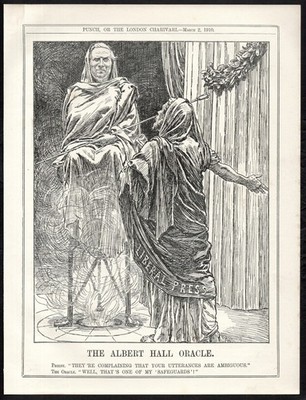 ALBERT HALL ORAKEL 1910 Herbert Henry Asquith PUNCH CARTOON PAGE