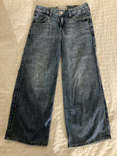 Abercrombie Kids Jeans Girls 7/8Reg Low-Rise Baggy Wide Leg Ajustable Waistband