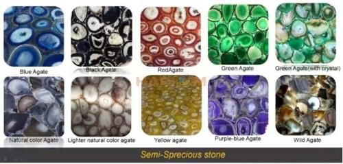Multi Agate Round Coffee & End Table Semi Precious Gemstone Art Hallway Decor - Picture 5 of 8