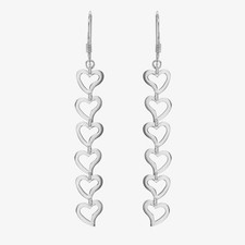Sterling Silver Open Heart Dropper Earrings 8.54.0939