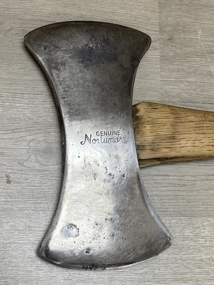 GENUINO NORLUND, VINTAGE SILLÍN CRUCERO HACHA DOBLE CARA Foto 2 de 4