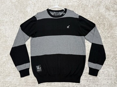 LRG Lifted Research Group Crewneck Knit Sweater Black Gray Giraffe 2009 - Large