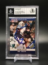 1990 Pro Set Football ANDRE RISON AUTO Rookie Card #134 Indianapolis Colts BGS. rookie card picture