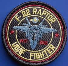 🔥F-22 RAPTOR STEALTH FIGHTER JET PLANE AIRCRAFT PATCH AIRFORCE PILOT F22 USAF