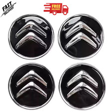 4x Citroen 60mm Alloy Wheel Centre Hub Caps in Black C1 C3 C4 DS3 Most Models UK