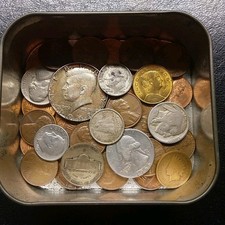 Münzen Konvolut mit Silber USA Half Dollar Dime Wartime Nickel Cents z.T. Antik