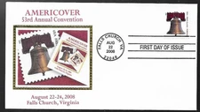 LIBERTY BELL FOREVER 2008 LET FREEDOM RING AMERICOVER SILK CACHET FDC UNADDR