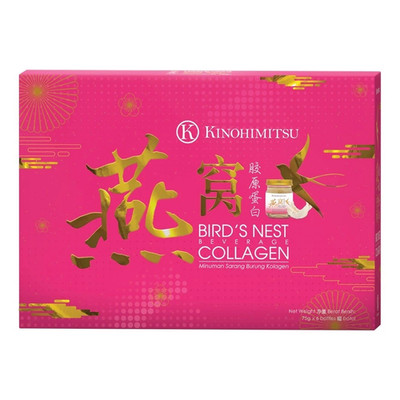 KINOHIMITSU Collagen Bird's Nest Drink 6 x 75ml - Skin Glow & Anti Aging (HALAL)