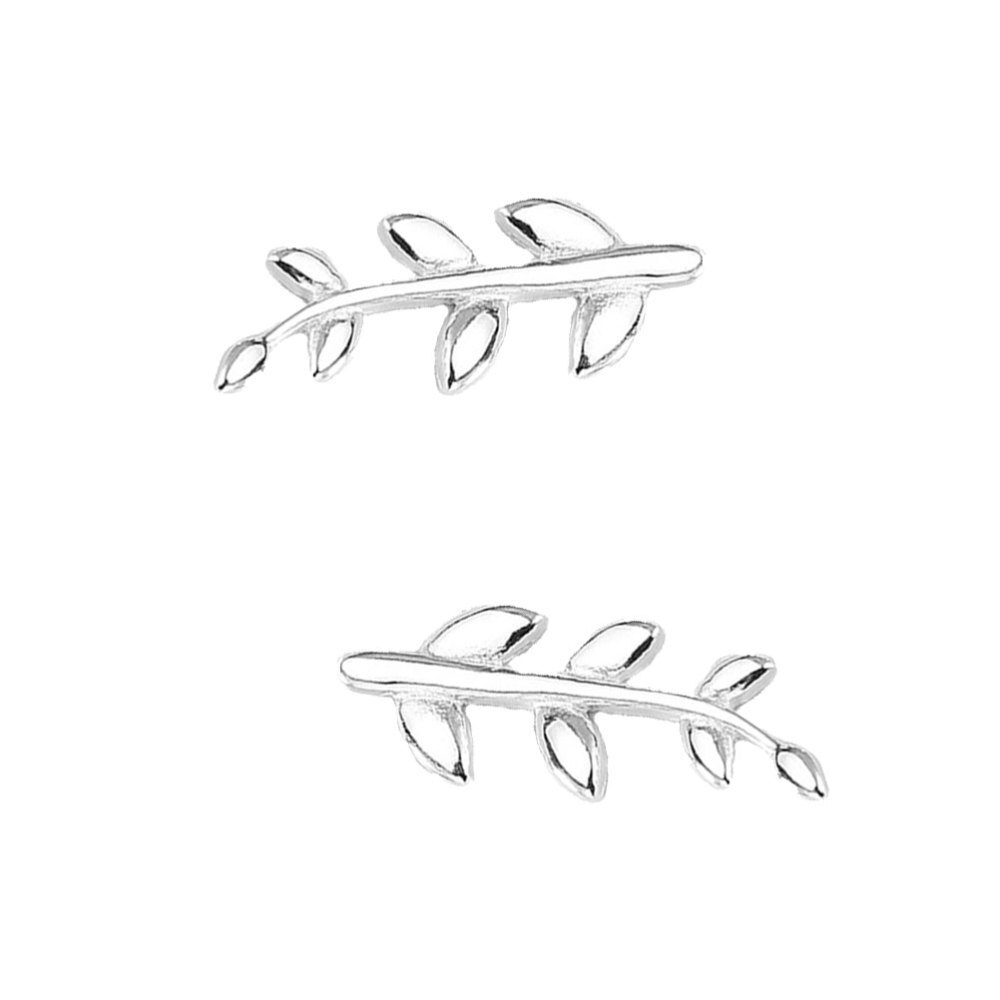 Leaf Climber Stud Cuff Earrings for Nature-Inspired Style