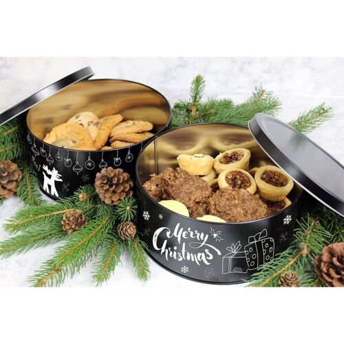 Round Black Chalkboard Cookie Tins 2pk, for Special Occasions and Holidays - Picture 10 of 10