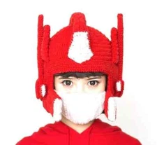 HOT Hand Made Knitted Woolen Hat Transformers Optimus Prime Masks Funny Cap