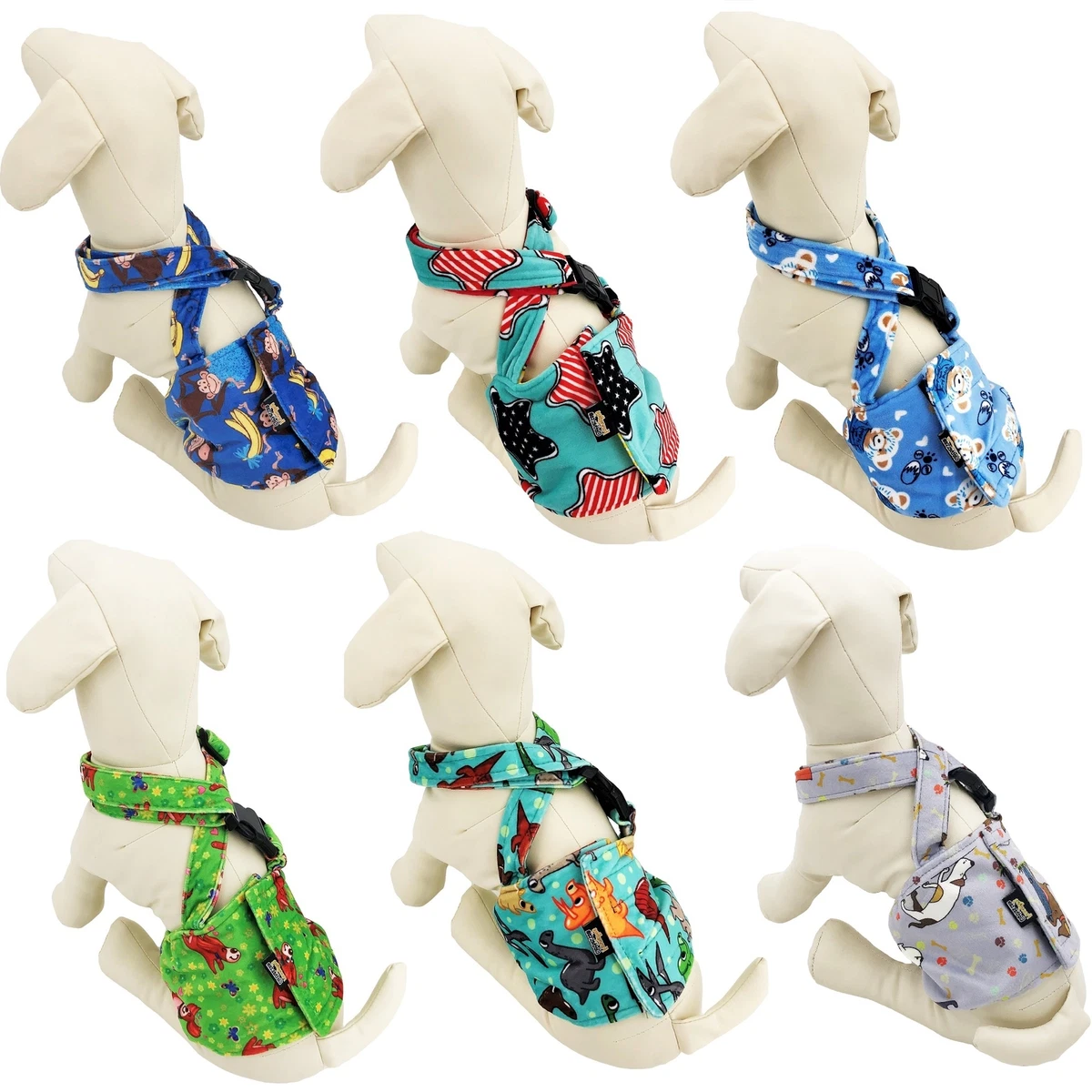 Dog BELLY BAND Wrap Diaper Male Reusable SUSPENDERS Soft Fleece Small Medium Pet