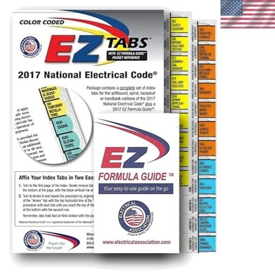 2017 NEC Color-Coded Index Tabs with EZ Formula Guide - Efficient Reference