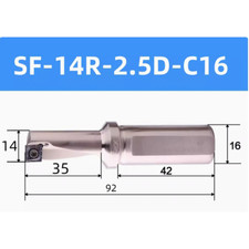 SF-14R-2.5D-C16 U drill 14mm-2.5D Single blade integrated boring cutter for QCMT