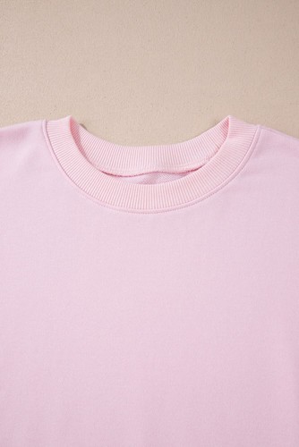 Chic light pink batwing sweatshirt - Picture 8 of 11