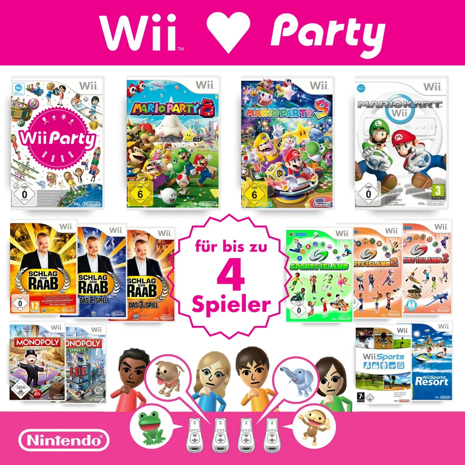 Nintendo Wii ❤️ PARTY - Spiele Auswahl 🎉 🥳 alle Games für bis zu 4️⃣ Spieler - Bild 1 von 1