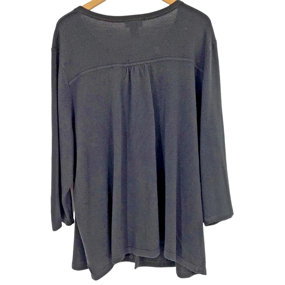 Suéter cárdigan negro Liz & Me para mujer talla 3X Plus 1898 acrílico usado en excelente estado Foto 4 de 4