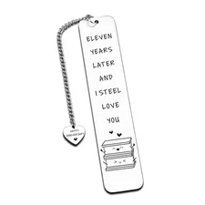 11th Anniversary Steel Gifts Metal Bookmark - Anniversary for Men Women 11 Ye...