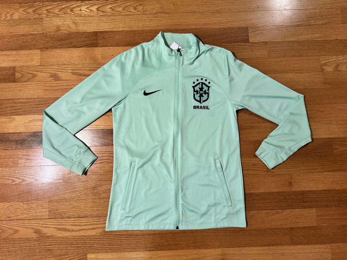 New M Nike Brazil Strike Dri-Fit Soccer Track Jacket Full Zip