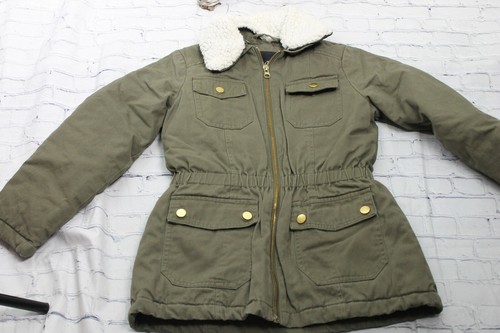 Cotton Faux Fur Collar Full Zip Jacket 