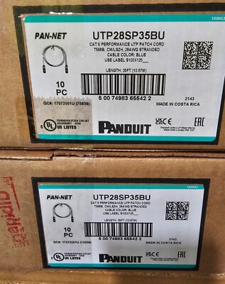 Panduit UTP28SP35BU Cat 6 35Ft  Patch Cords. 20 PCS NEW IN BOX
