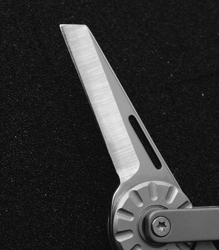 EDC Titanium + Brass Keychain Carabiner Multi Tools Outdoor Folding Knife