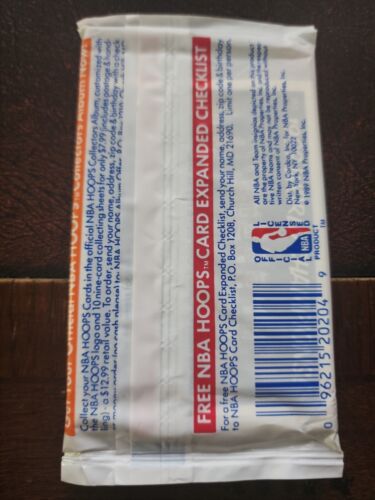 1989-90 NBA HOOPS Sealed Wax Pack DETROIT PISTONS Championship Card on Back Pack - Picture 1 of 2