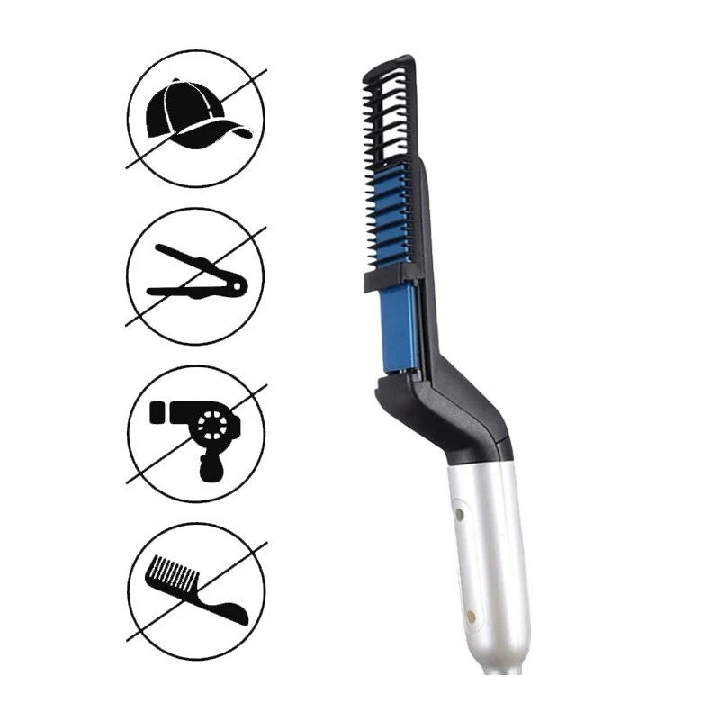 Peine de pelo multifuncional cepillo alisador de barba peinado rápido para hombres EE. UU. Foto 4 de 4