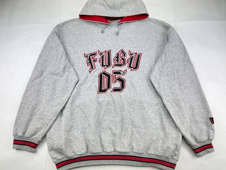 FUBU hoodie, gray, vintage sweatshirt, shirt, 90s hip hop FUBU hoodie, gray, vintage sweatshirt, shirt, 90s hip hop