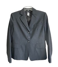 VINTAGE New Jones New York Blazer Suit Jacket Stretch 4 Gray Solid