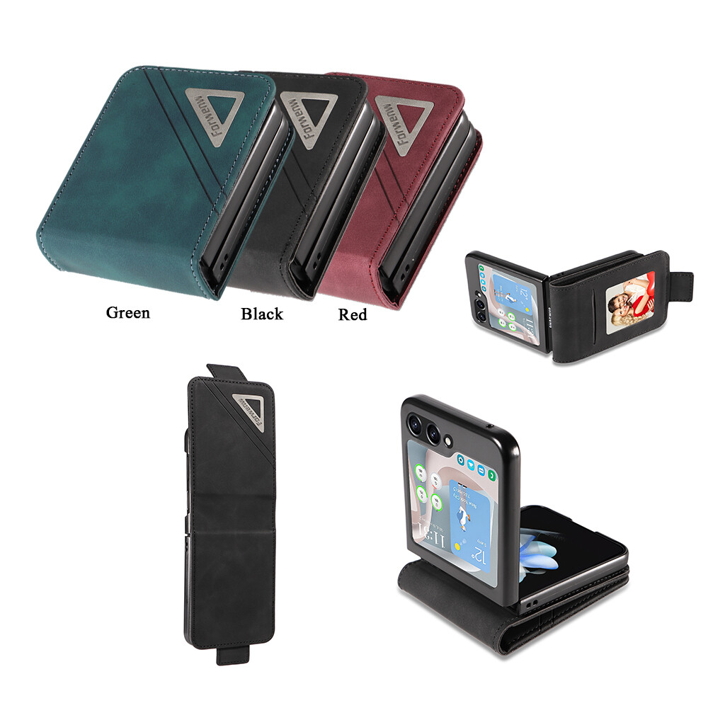 For Samsung Galaxy Z Flip 6 5 4 3 Fashion PU Leather Case Shockproof Phone Cover