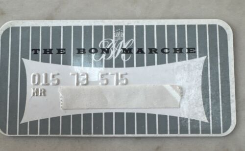 Vintage 60s ~ The Bon Marche ~ Credit Charge Card THIRD & PINE Seattle WA