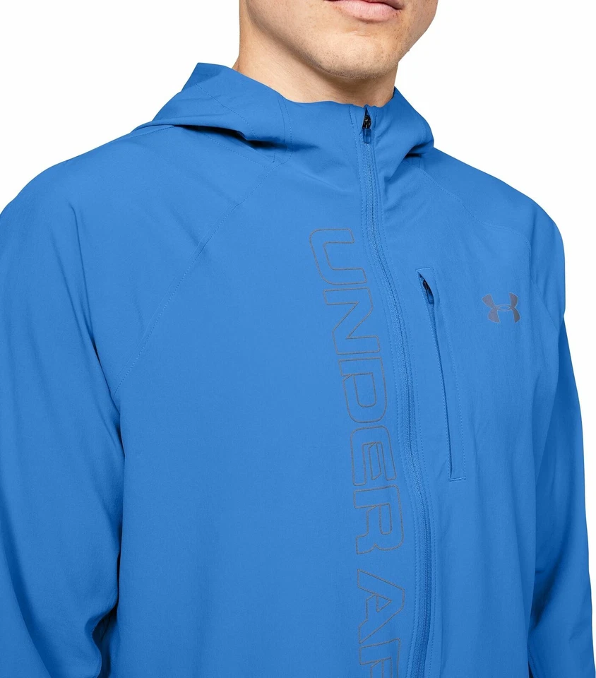 Under Armour Storm ColdGear Qualifier Outrun Men's Running Jacket Blue Size XL - Image 3 of 4