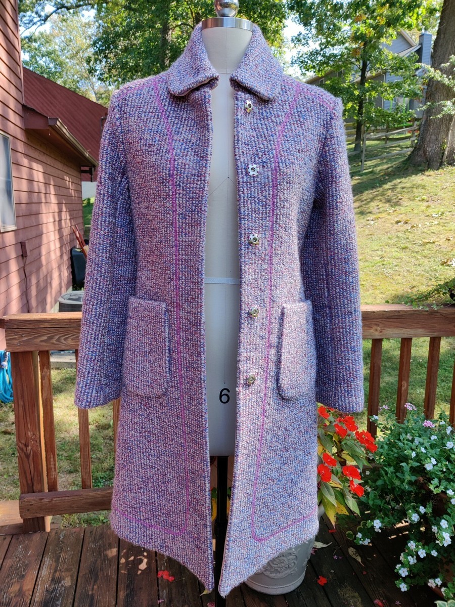 GREGORY PARKINSON Artisan and Designer Long Tweed Woven Coat Size