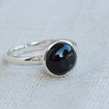 925 Sterling Silver Natural Black Onyx Ring Gemstone Women Jewelry For Her F 44