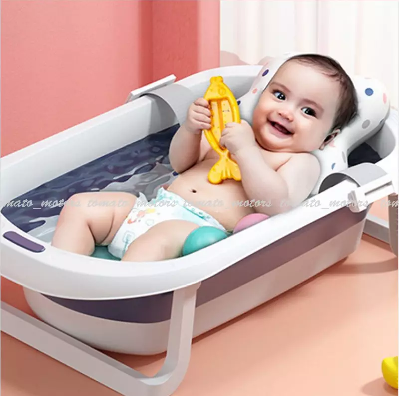 Portable Foldable Baby Swimming Bath Tubs Newborn Bathtub Shower Folding Tub  Mat