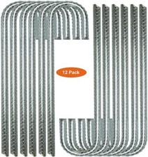 12Pack 12" Rebar Garden Tent Stakes Pegs Heavy Steel Metal Anchor Picnic Camping